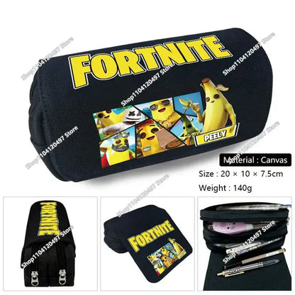Victory Royale Student Boys Girls Fortnite Capacity Pencil Stationery Case Peely Llama Hero Children's Pen Box Kids Teen Bags