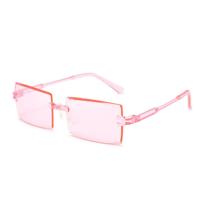 Vintage Sunglasses Rimless Cut Edge Sunglasses Fashion Designer Shades Luxury Brown Green Sunglasses UV400  for Men Women