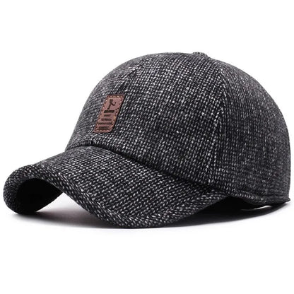 Cappellino da baseball in maglia di lana per l'inverno con paraorecchie - Cappellino da baseball da uomo, cappelli caldi e imbottiti con paraorecchie - Cappellini sportivi da golf - Snapback