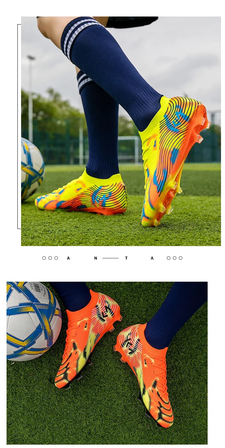New Men's Soccer Shoes Match Outdoor Sneakers Grass Cleats Hot-selling Football Boots Non-Slip Boys High-quality High-top Light