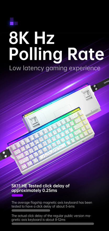 SMAILWOLF SK11 68HE Magnetic Switch Mechanical Keyboard, 68% Wired Gaming Keyboard with Rapid Trigger, 8K Polling Rate, 0.01mm Adjustable Actuation for Esports & PC