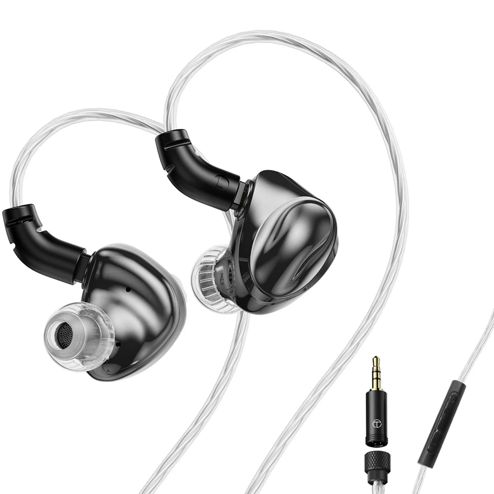 TRN Dolphin Wired Earphones with 10mm Dual Magnetic Dynamic Driver, Liquid Metal HiFi In-Ear Headphones, High Resolution Audio Earbuds