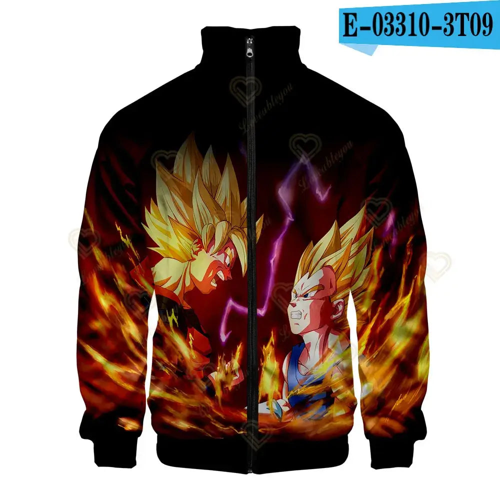 Dragon Ball 3D Print Zipper Hoodie Cool Fashion Men/Women/Kids Long Sleeve Hoodies Sweatshirt Casual Cosplay Jacket Clothes, équipement gamer premium Fraquane
