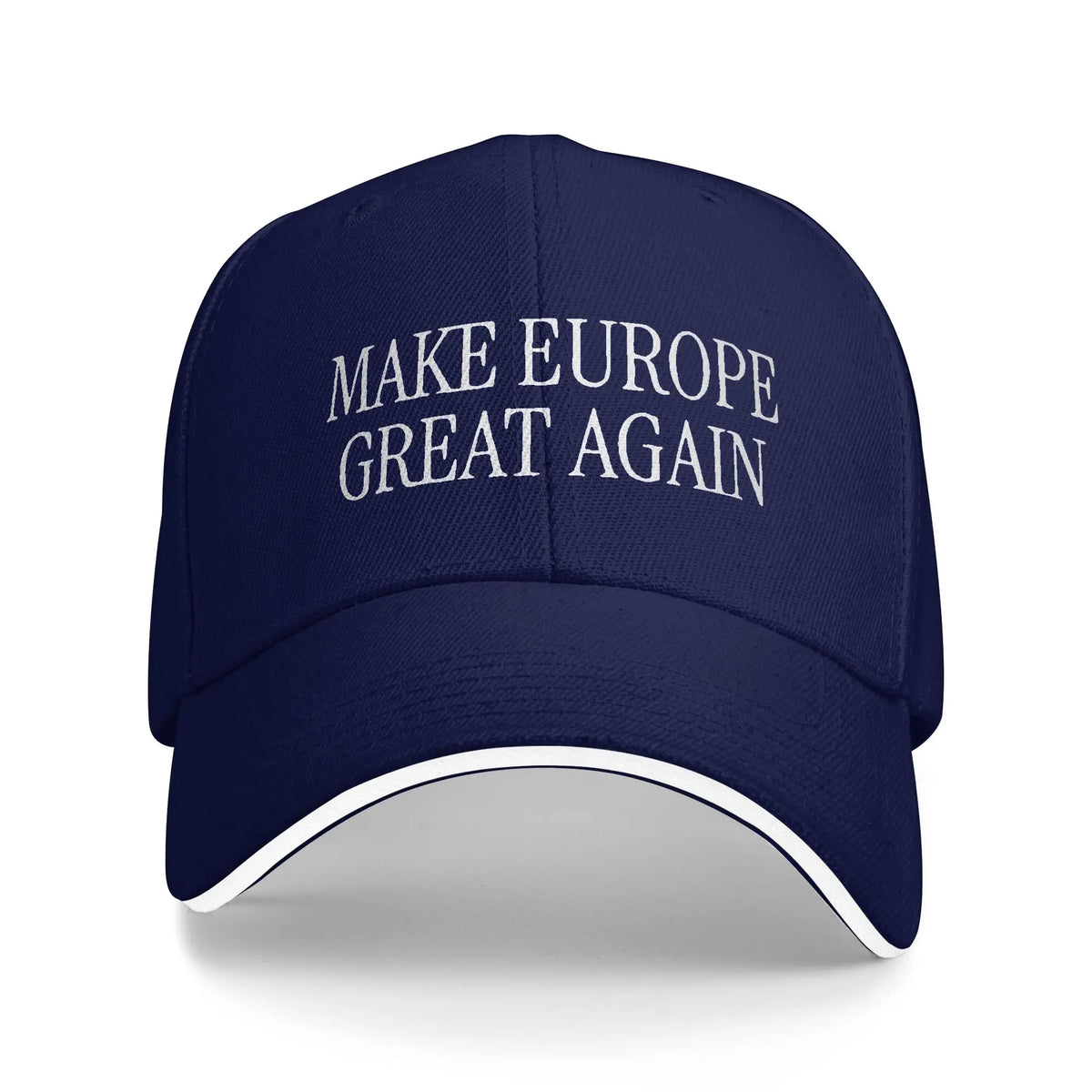 Make Europe Great Again - Cappellino da baseball bianco con scritta "Sun" - Primavera - Unisex - Adolescenti - Cappellini hip hop - Casual - Sport all'aperto - Cappellini da baseball