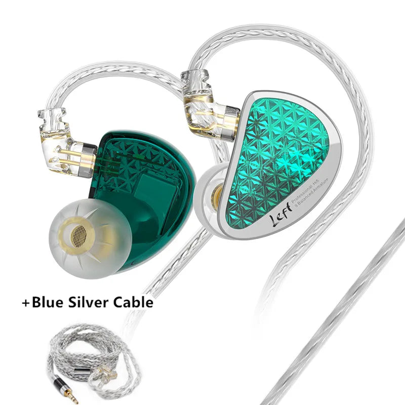 KZ AS16 Pro 16BA Balanced Armature In Ear Earphones HiFi Monitor Headphones with Detachable Cable Noise Cancelling Earbuds