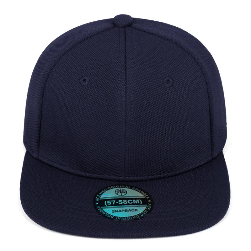 Casquettes Snapback fermées à l'arrière, non réglables, pour homme, de qualité, style hip-hop, ajustées, pour adulte, couleur unie, casquettes de baseball, 57-58 cm, pour petits visages