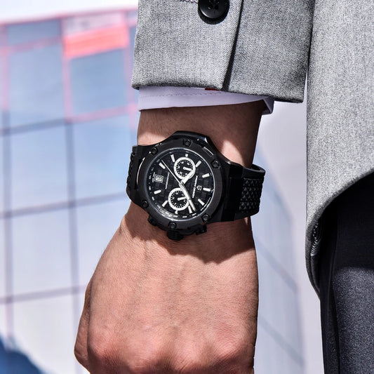 Křemenné pánské hodinky PAGANI DESIGN – luxusní sportovní chronograf, vodotěsný, s luminiscenčními ručičkami a safírovým sklem s antireflexní úpravou