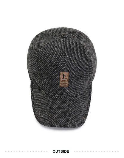 Cappellino da baseball in maglia di lana per l'inverno con paraorecchie - Cappellino da baseball da uomo, cappelli caldi e imbottiti con paraorecchie - Cappellini sportivi da golf - Snapback