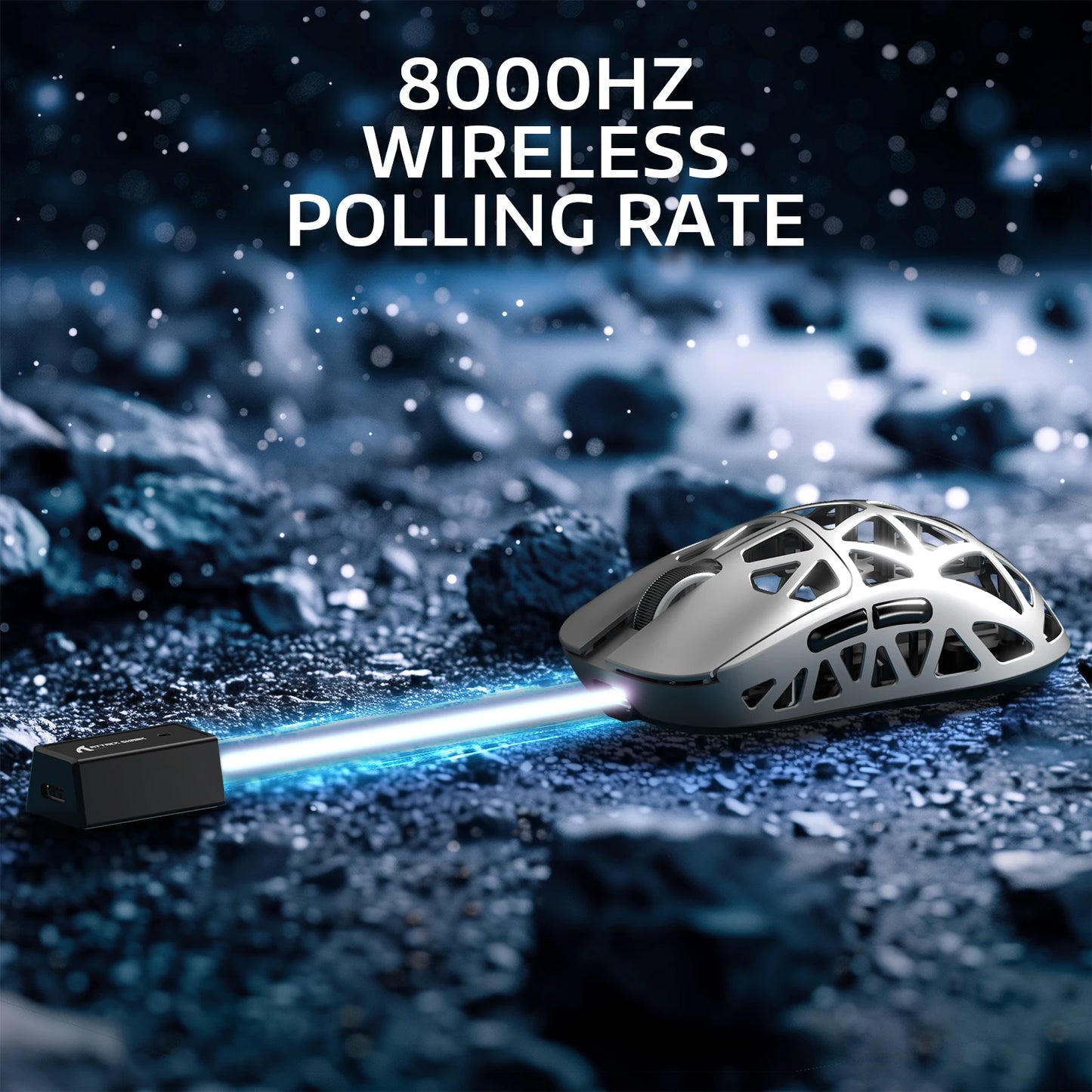 ATTACK SHARK R2 Gaming Mouse Magnesium Alloy, PAW3950 Sensor, Tri-Mode Wireless, 42000 DPI, 8000Hz, 45g Ultralight Gaming Mouse