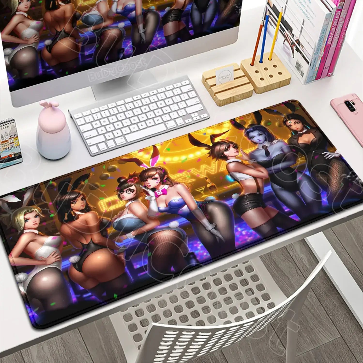 Large XXL DIY Cool Overwatch Mouse Pad Keyboard Table Gaming Accessories Non-Slip Rubber Edge locking spped Laptop Rug desk Mat, produit gaming premium Fraquane
