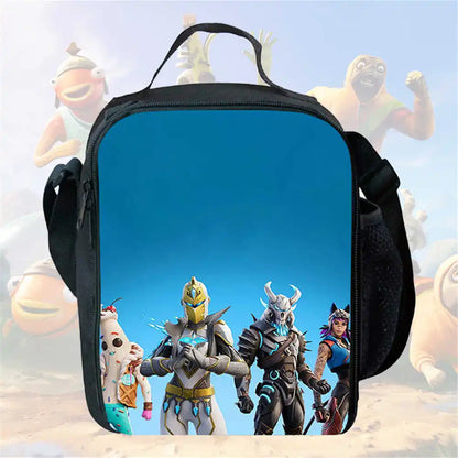 Sacos de Almoço para Crianças, Sacos de Piquenique Escolares Cartoon Fort-nite para Meninas e Meninos, Sacos de Almoço Térmicos para Crianças, Portáteis e Leves