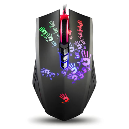 A4Tech Bloody A60 Gaming Mouse RGB Wired Mouse, 6200 CPI, 8 Programmable Macro Keys, Drag Click Gaming Mouse, 1000Hz Polling Rate