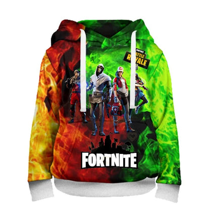Sweatshirt com capuz Fortnite para homem, estampado 3D, moda Battle Game, para rapazes e raparigas, estilo hip hop, casaco casual masculino