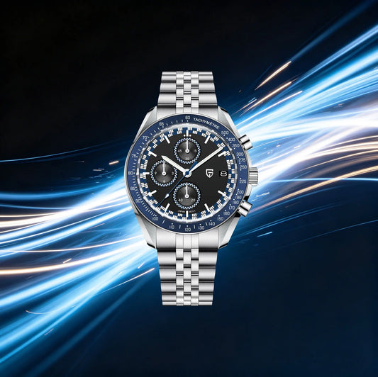 PAGANI DESIGN Top Luxury Men's Quartz Watch Business Elite VK67 Stainless Steel Sapphire Glass 100m Dive Calendar Luminous Watch