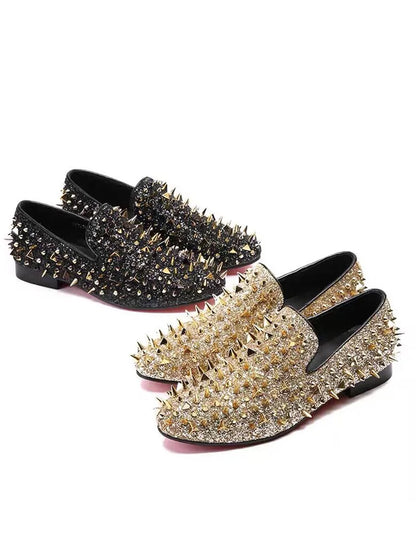 Modne niebieskie mokasyny z ćwiekami dla mężczyzn – luksusowe, ręcznie wykonane, wsuwane, eleganckie buty męskie, buty ślubne