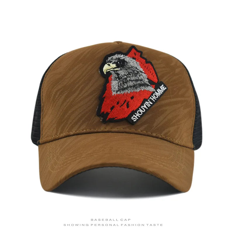 1 Breathable Sun-Protective Embroidered Baseball Cap with Eagle Embroidery, Personalized Design, Unisex, Suitable for Daily Casual Outdoor Use, Sunshade Mesh Cap, Holiday Gift