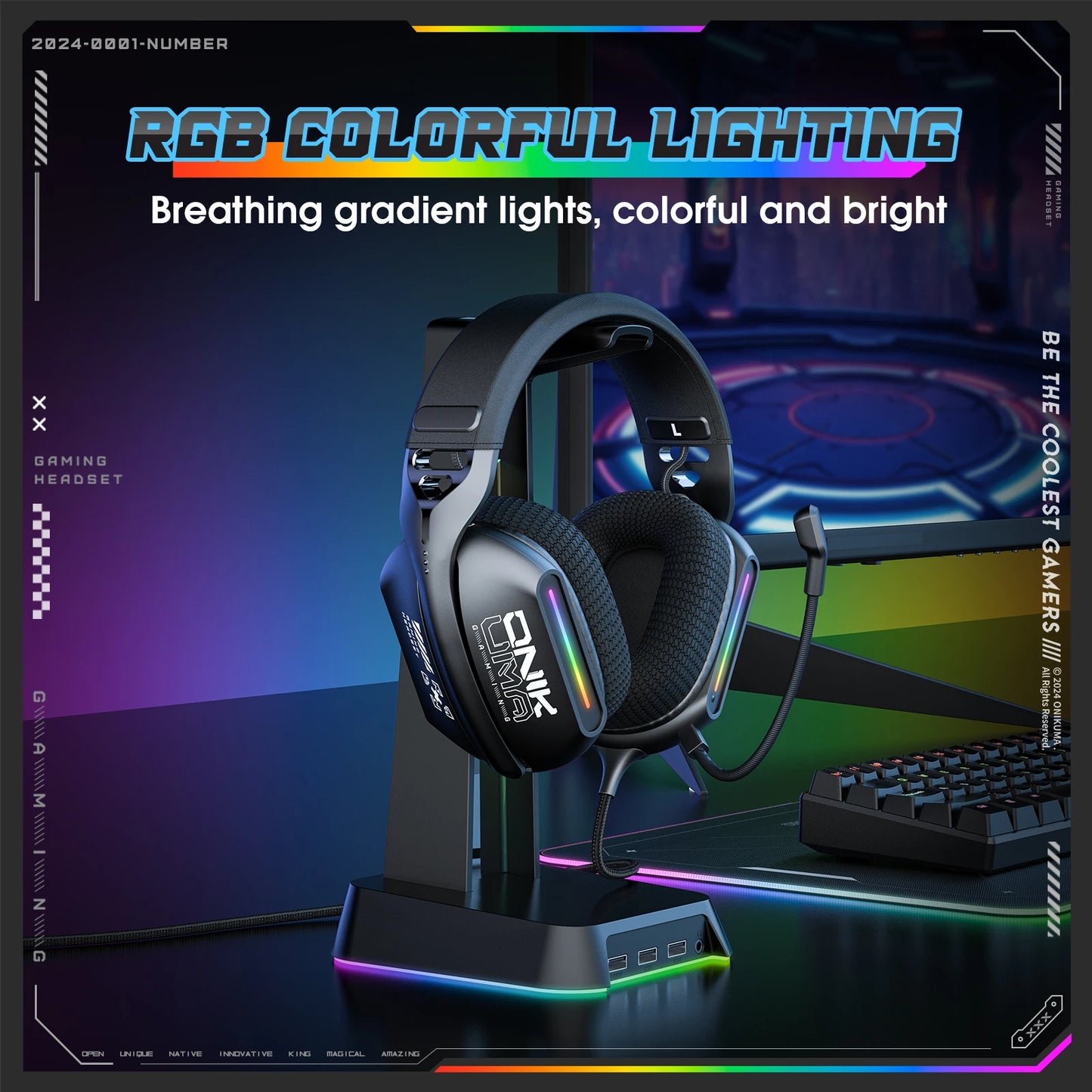 ONIKUMA Noise Cancelling Headphone Wired Game Headset Music Earphones 3.5MM Suitable For Computer Laptop With Microphone X12