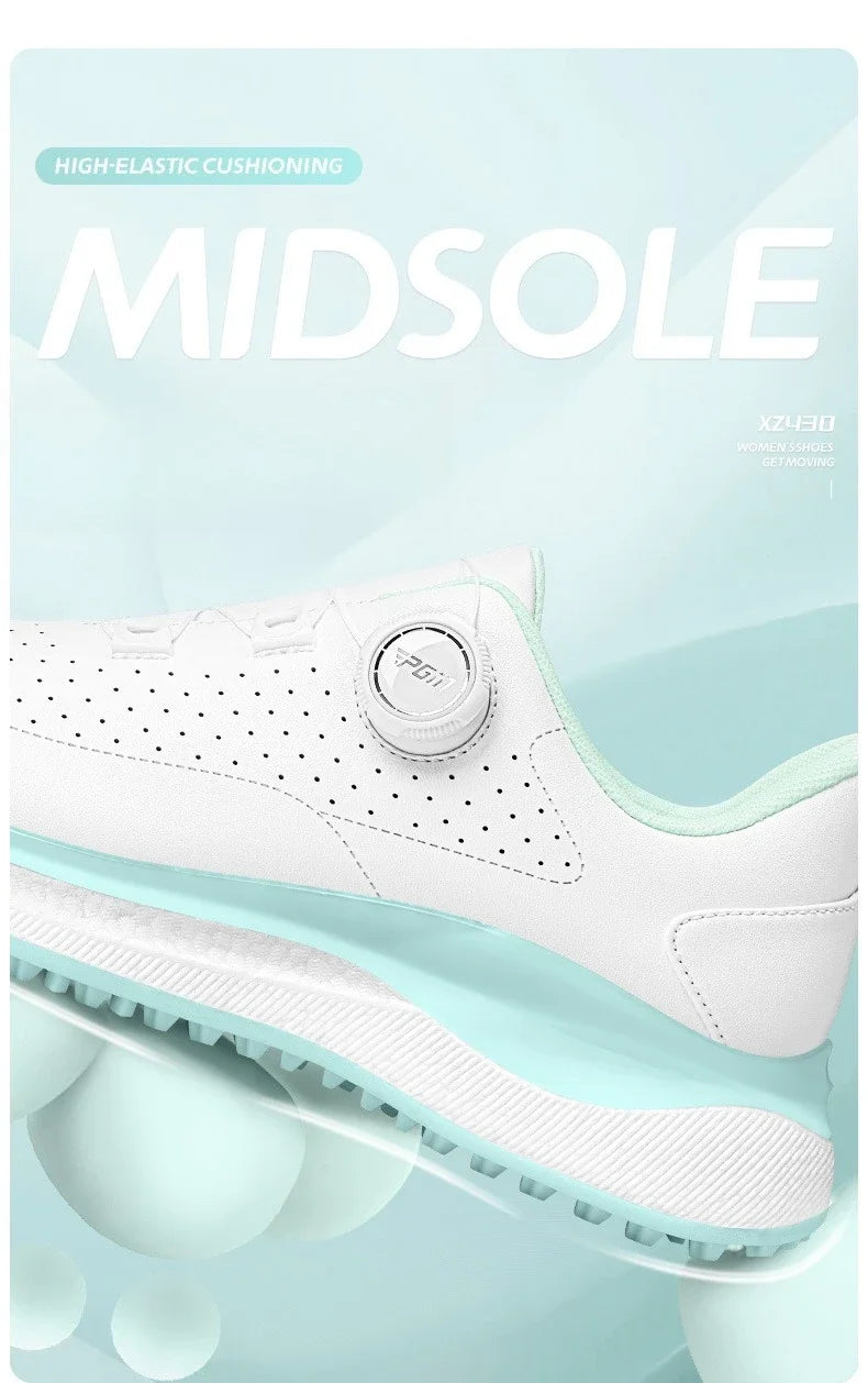 PGM Women Golf Shoes Summer Heat Dissipation Breathable Holes High Elasticity Height Outdoor Sports Sneakers XZ430