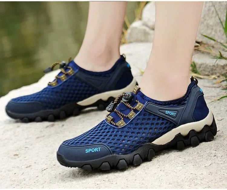 Chaussures de sport en maille pour homme, été : chaussures de mode pour l'alpinisme, respirantes, légères, antidérapantes, pour le plein air, les voyages, la course à pied et le quotidien