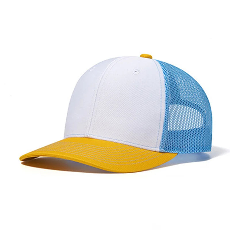 Cappellino da baseball classico in rete traspirante per donne, cappellino casual da camionista traspirante, cappellino unisex regolabile con chiusura a scatto, cappellino sportivo e dinamico da papà