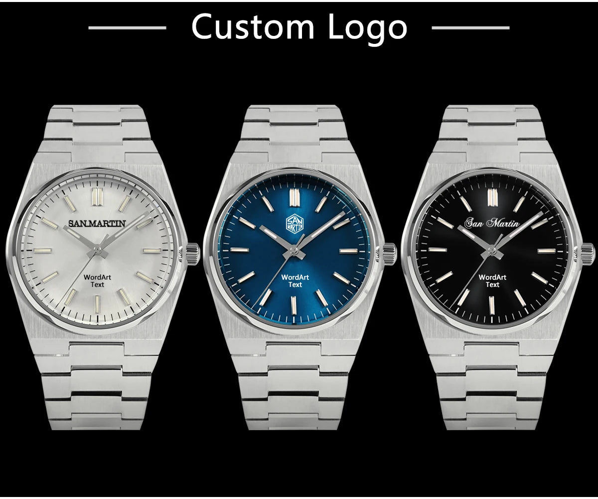 San Martin Classic Men Watch 40mm Miyota 9015 Luxury Dress Automatic Mechanical Wristwatch Quick Release Bracelet SN0023 Reloj