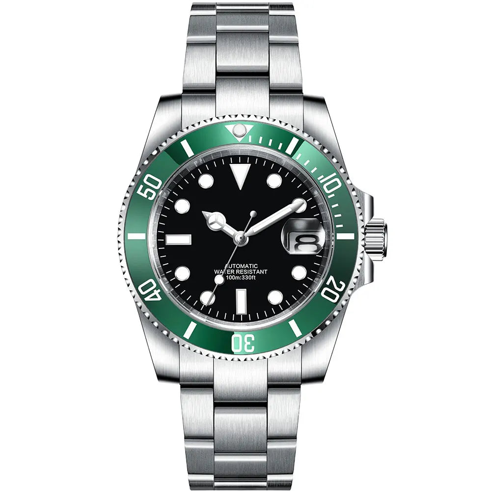 Corgeut 40mm  Luxury Business NH35 Men's automatic mechanical Diving Watch, ceramic bezel, sapphire crystal, 100m waterproof.