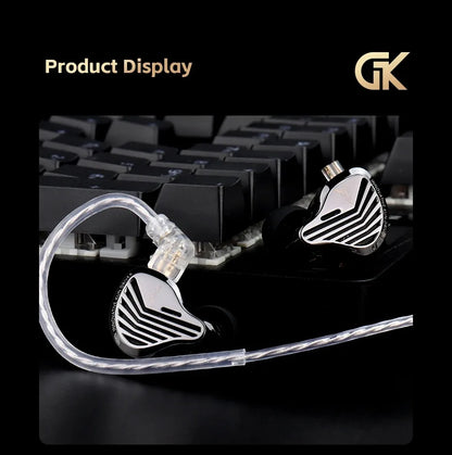 KZ GK Kunten HiFi IEM Earphones 1DD Dynamic Driver In-Ear Earbuds with 2-Pin Detachable Cable, Metal Audiophile Gaming Headset