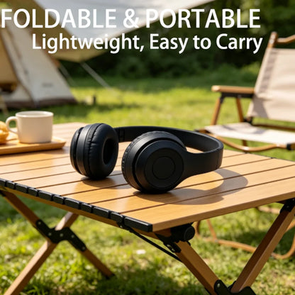 Bluetooth 5.0 Wireless Headphones Foldable Over-Ear Headset with HiFi Stereo Sound, Bluetooth 5.0 Wireless Headphones with Soft Skin-Friendly Earmuffs & Microphone