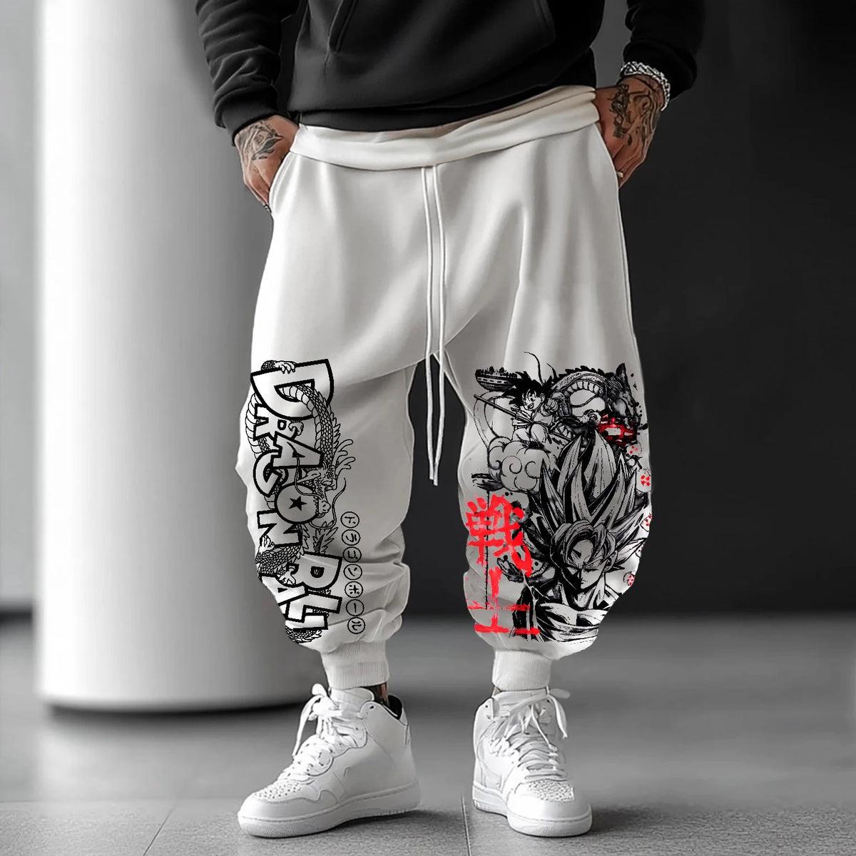 2026 Pantalon de survêtement d'été tendance pour homme, imprimé Dragon Ball Z (anime japonais) avec Majin Buu, style Harajuku Y2K, streetwear, leggings d'extérieur