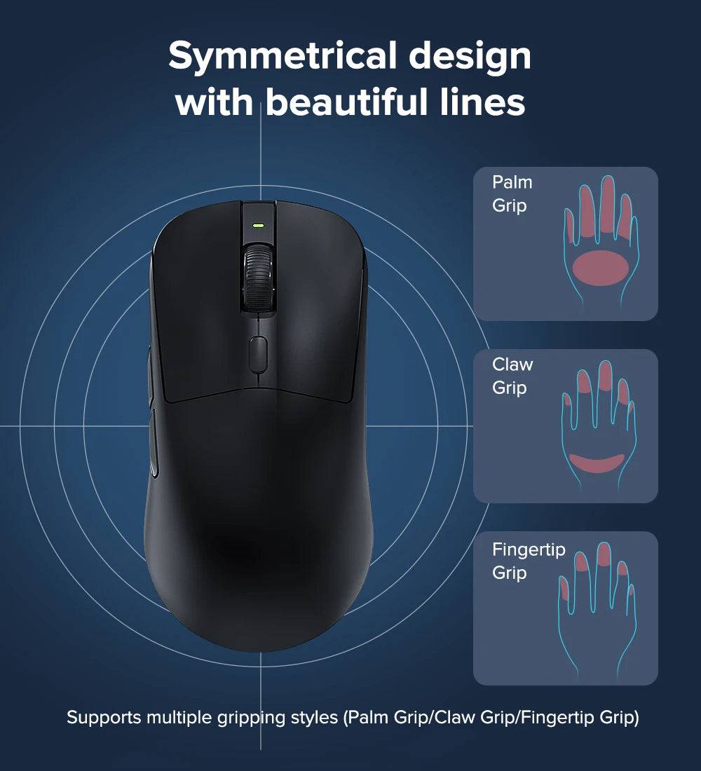 KYSONA M617 Wireless Gaming Mouse Tri-Mode Bluetooth 2.4G & Wired, PAW3395 Sensor, 26K DPI, 8000Hz Polling Rate, 59g Lightweight Rechargeable Gaming Mouse