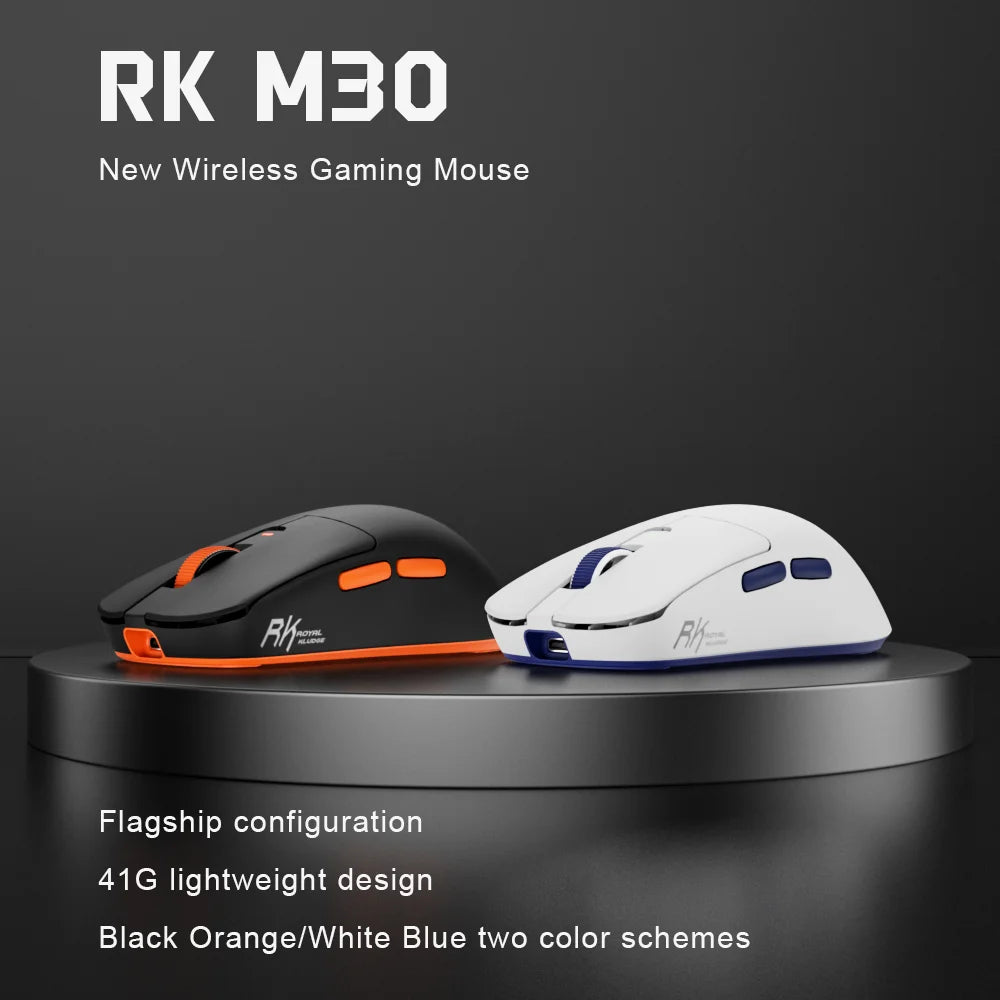 RK Royal Kludge M30 Bluetooth Wireless Mouse PAW3311 41g Lightweight 12000dpi Tri-Mode Gamer Computer Mouse Ergonomic Software
