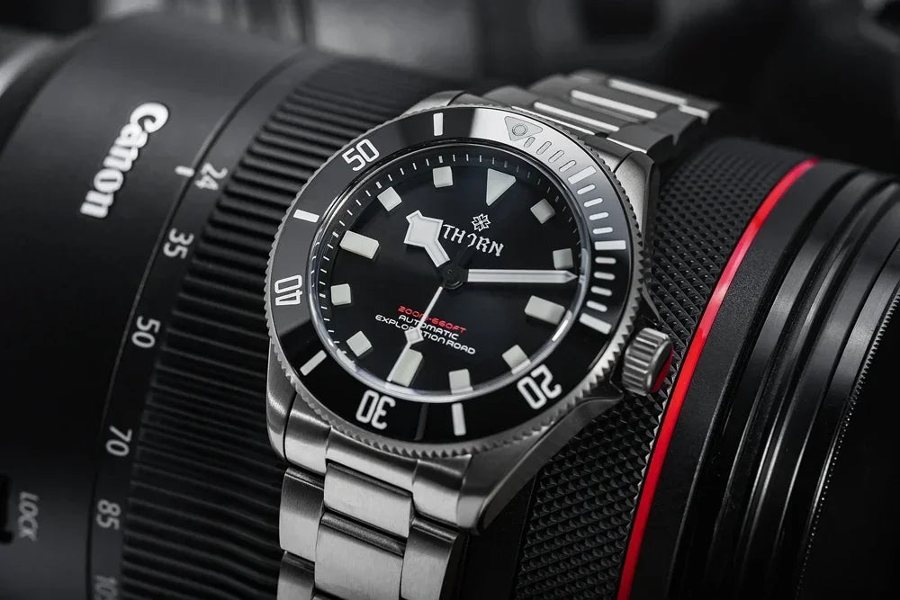 THORN 39mm Titanium Watch Men Homage Vintage PT5000 Movement Automatic Sapphire Crystal C3 Super Luminous 200M Waterproof Watch