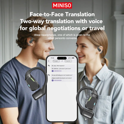 AI MINISO M98 Wireless Headphones OWS Bluetooth Earphones with AI Translator, Gaming Headset, Open Ear Sports Earbuds, LCD Touch Screen IPX5 Waterproof