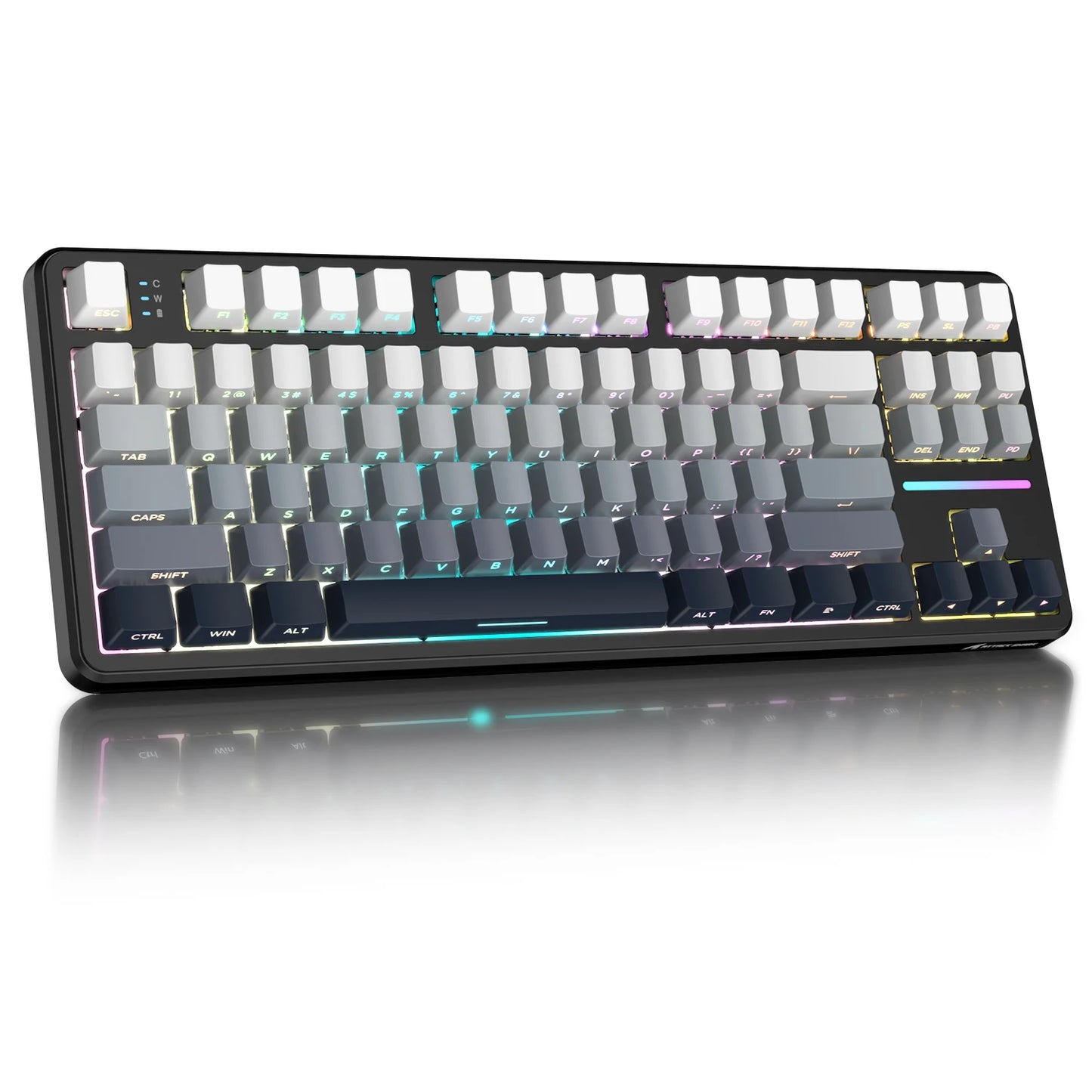 ATTACK SHARK X87 kabellose mechanische Gaming-Tastatur, Tri-Mode BT5.0/2.4GHz/USB-C, Gasket, Hot-Swappable Custom Keyboard, vorglubriziert