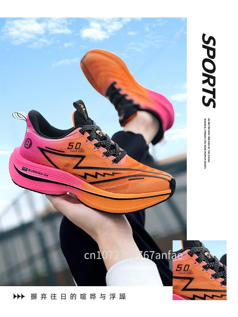 Men's Running Shoes Carbon Board Light Ultra Cushion Breathable Marathon Shock Absorption Support Sneaker Woman Comfy Sport Shoe