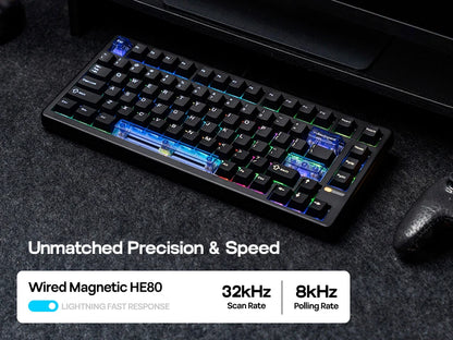 EPOMAKER HE80 75% US QWERTY Layout Hot-Swap Creamy Gasket Wired Hall Effect Magnetic Mechanical Keyboard DKS SOCD for PC/Mac