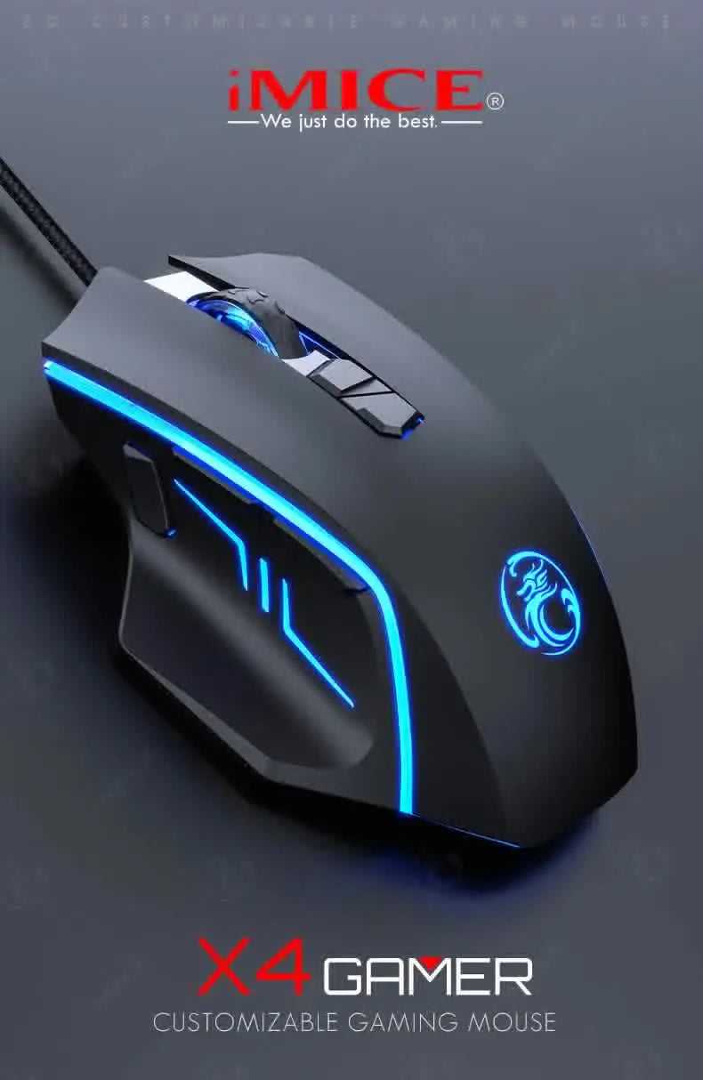 USB Wired Optical Gaming Mouse, 7200 DPI Ergonomic Gaming Mouse with 6 Programmable Buttons for PC, Laptop & Desktop Gaming