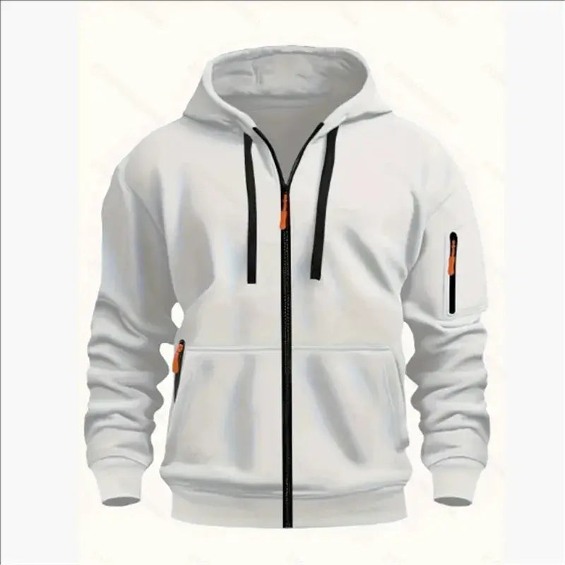 Produit gaming premium Fraquane Men's Sweatshirts with Zipper Pockets Thin Solid Color Half Tracksuit Casual Outdoor Hooded Tracksuit Long Sleeves Jacket Coats.