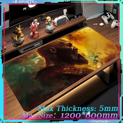 Game G_God of War R_Ragnarok Computer XXL MousePad Game Accessories Oversized Floor Mat Game Desktop Protective Pad Table Mat