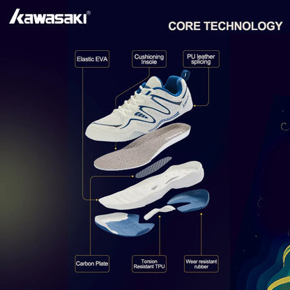 Retro Design Badminton Shoes Kawasaki Original Anti-Torsion Carbon Sheet Professional Sports Table Tennis Shoes C32016