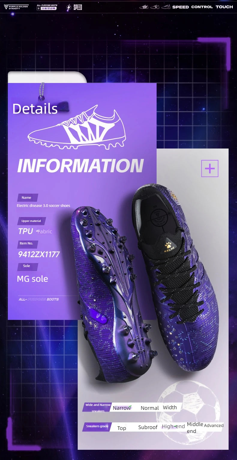 KELME Adult Botas de fútbol para hombre Blast 3.0 con tacos cortos MG, calzado deportivo profesional para partido y entrenamiento, transpirable