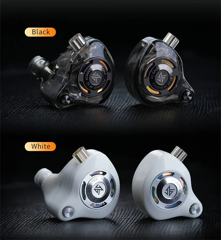 KZ Gale Gaming IEM Earphones – HiFi Super-Linear Driver In-Ear Monitor with Detachable Silver-Plated 2-Pin Cable