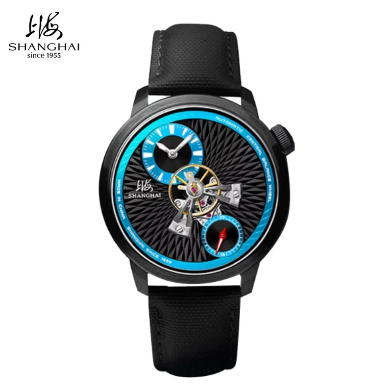 Shanghai Watch Sky Dome Men's Automatic Watches 42mm Center Flywheel Mechanical Wristwatch 5Bar Waterproof Watches Reloje S2101