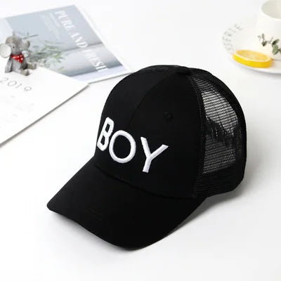 Summer autumn Kid Boy Cartoon Letter Embroidered Baseabll Caps Children Girls Outdoor Leisure Mesh Sport hats