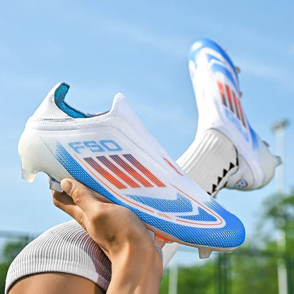 Nouvelles chaussures de football pour hommes, crampons longs d'entraînement, chaussures de football pour matchs en extérieur, crampons pour garçons et adultes, respirantes, antidérapantes, confortables pour le sport