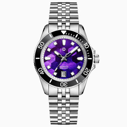 WISHDOIT Automatic Mechanical Watch Miyota 8215 Movement Mother of Pearl Dial Ceramic Bezel Waterproof 150M Diving Watch