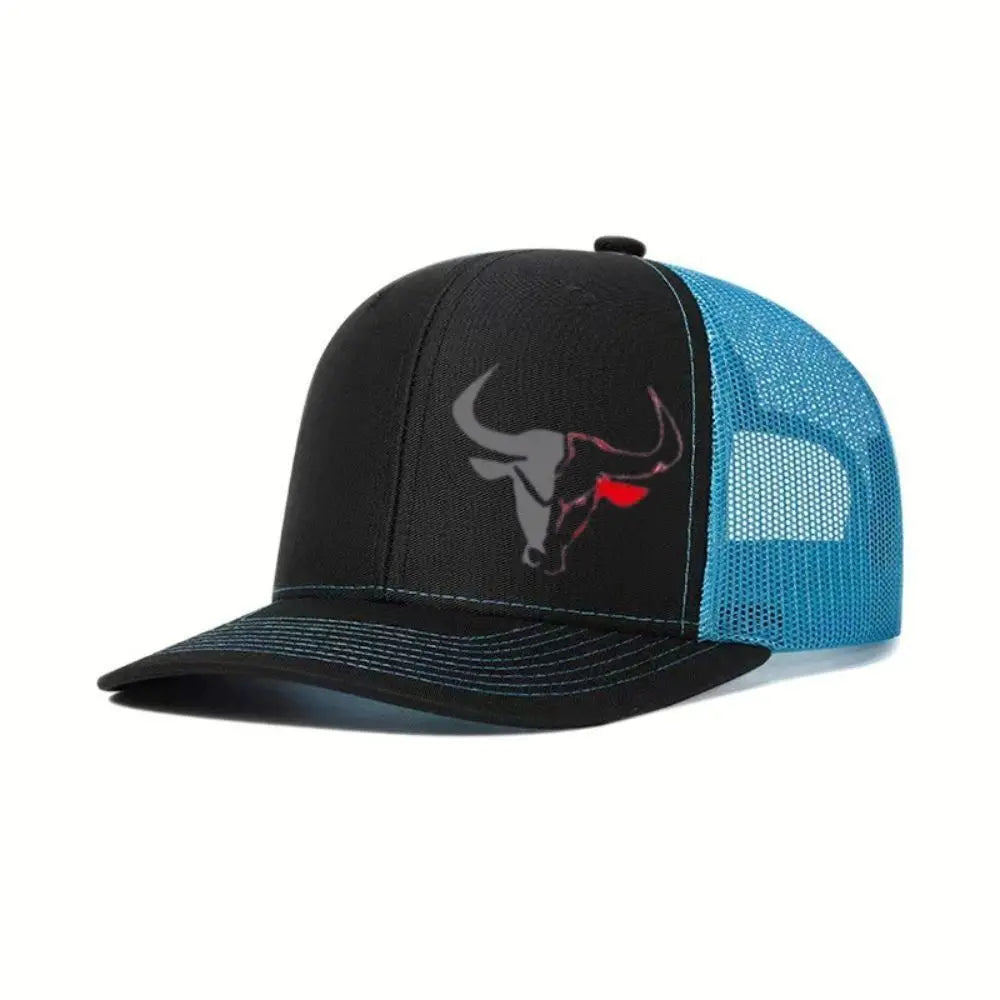 Cappellino da baseball estivo casual con stampa "Bull Head", visiera sportiva hip hop traspirante in rete, cappelli da sole regolabili per uomo e donna