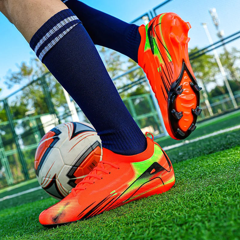 Chaussures de Football professionnelles à fond FG pour hommes, chaussures d'entraînement confortables et durables pour adultes, chaussures de Football à lacets pour adolescents