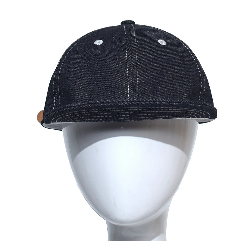 Four Seasons Fashion baseballkasket i denim med kort skygge til mænd og kvinder – Dad Hat – justerbar i Trucker-stil – kasketter med lav profil
