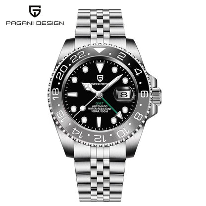 PAGANI DESIGN 40MM GMT Watches for Men Luxury Sapphire AR Mechanical Watch Ceramic Bezel Automatic 100M Waterproof Gift watch